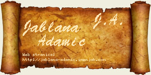 Jablana Adamić vizit kartica